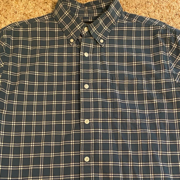 Men's Members Mark L long sleeve dress/ casual shirt. Blue green Cotton Poplin - Picture 2 of 4